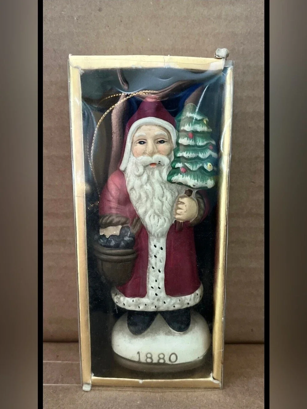 Vtg 1984-Memories of Santa Christmas Ornaments In Box Hand Painted